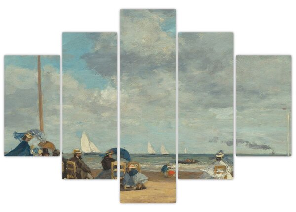 Slika - Eugène Boudin, Beach at Trouville, reprodukcije (150x105 cm)