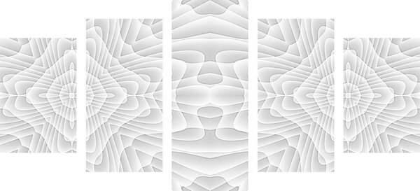5-dijelna slika s kaleidoskopskim uzorkom