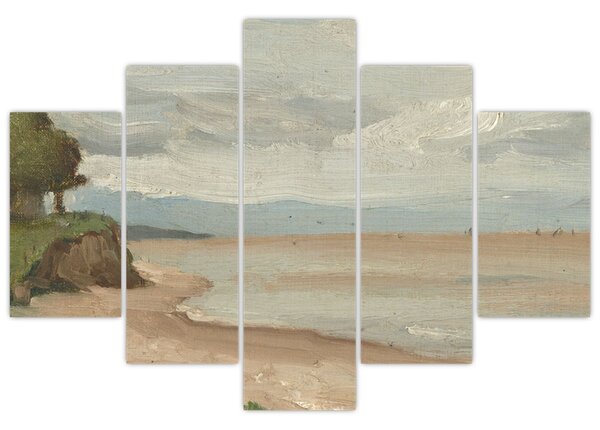 Slika - Jean-Baptiste-Camille Corot, Beach Near Etretat, reprodukcije (150x105 cm)