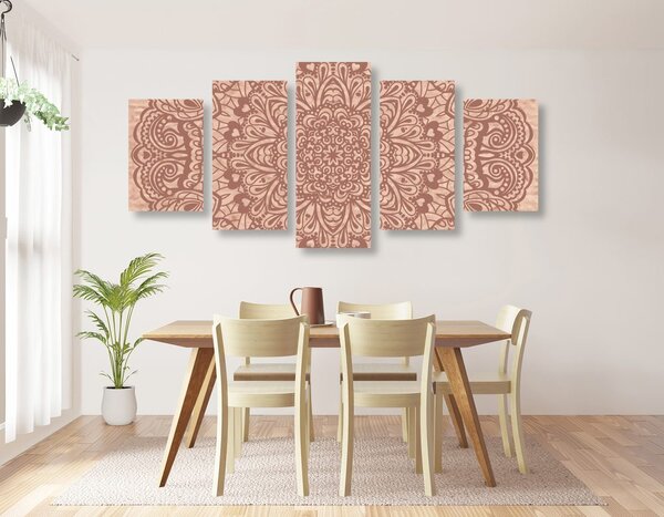 5-dijelna slika cvjetna Mandala