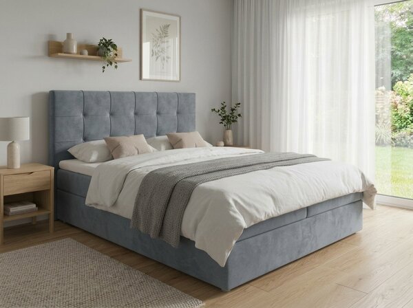 Tapecirani krevet boxspring DIRELIS TRINITY 140x200 cm siva Madrac: Bonell opružni madrac