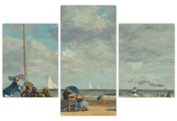 Slika - Eugène Boudin, Beach at Trouville, reprodukcije (90x60 cm)