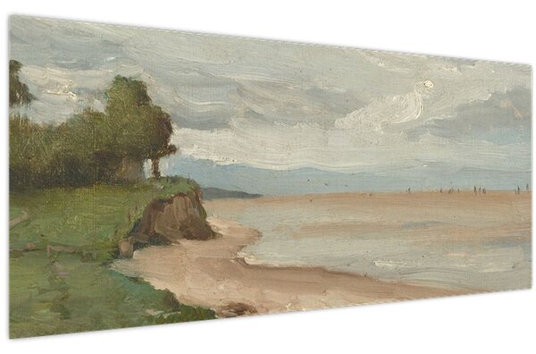 Slika - Jean-Baptiste-Camille Corot, Beach Near Etretat, reprodukcije (120x50 cm)