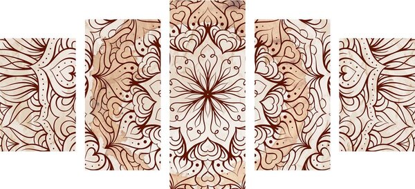 5-dijelna slika apstraktna etnička Mandala