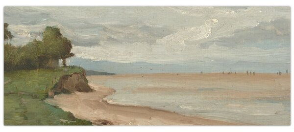 Slika - Jean-Baptiste-Camille Corot, Beach Near Etretat, reprodukcije (120x50 cm)