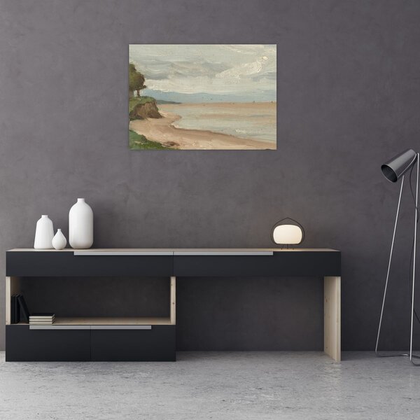 Slika - Jean-Baptiste-Camille Corot, Beach Near Etretat, reprodukcije (70x50 cm)