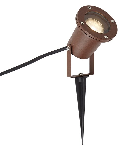 Moderna vrtna reflektorska svjetiljka hrđavo smeđa uklj. kabel i utikač 204 cm IP65 - Basic