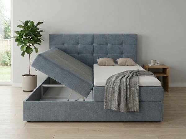 Tapecirani krevet boxspring DIRELIS TRINITY 140x200 cm siva Madrac: Bonell opružni madrac