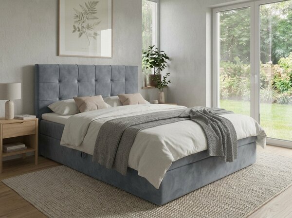 Tapecirani krevet boxspring DIRELIS TRINITY 140x200 cm siva Madrac: Bonell opružni madrac