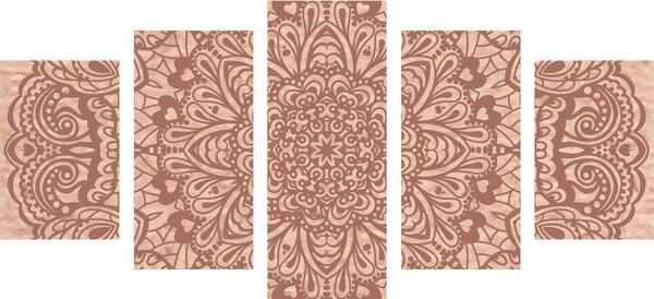 5-dijelna slika cvjetna Mandala
