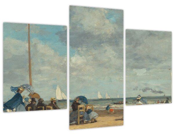Slika - Eugène Boudin, Beach at Trouville, reprodukcije (90x60 cm)
