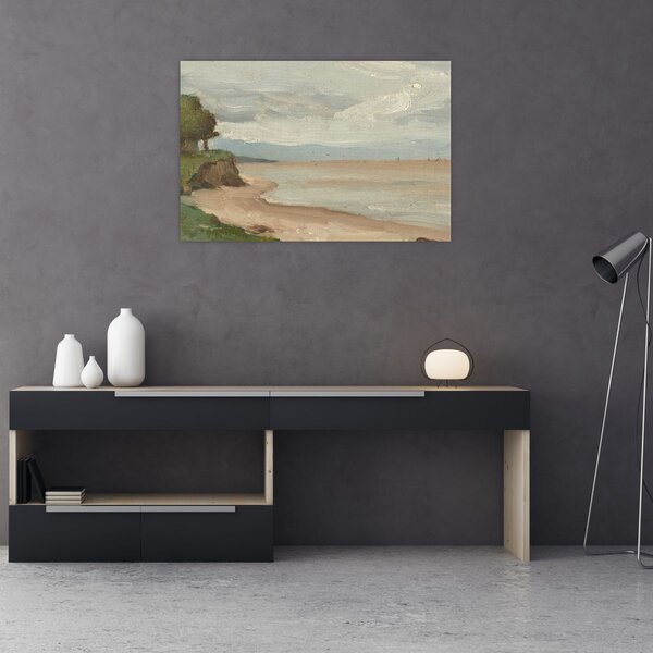 Slika - Jean-Baptiste-Camille Corot, Beach Near Etretat, reprodukcije (90x60 cm)