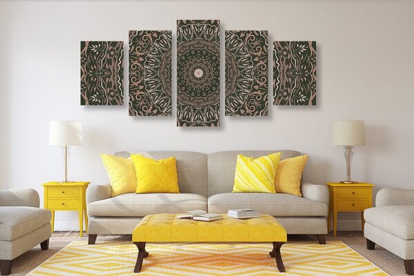 5-dijelna slika Mandala u vintage stilu