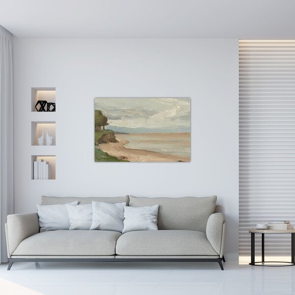 Slika - Jean-Baptiste-Camille Corot, Beach Near Etretat, reprodukcije (90x60 cm)