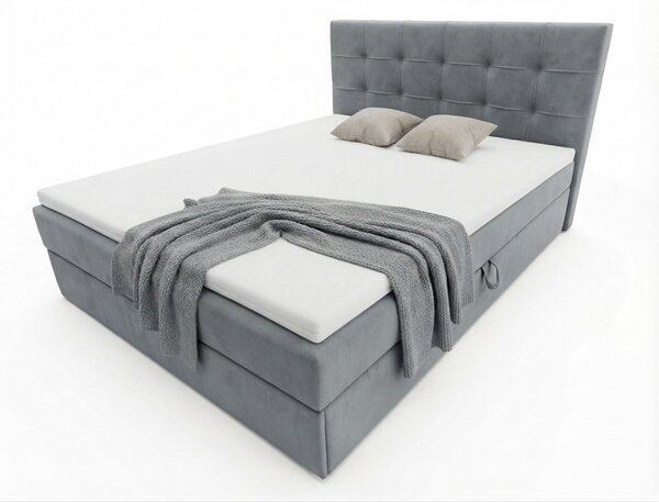 Tapecirani krevet boxspring DIRELIS TRINITY 140x200 cm siva Madrac: Bonell opružni madrac