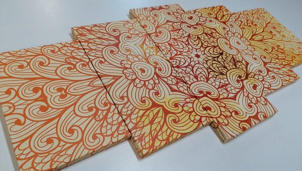 5-dijelna slika zlatna etnička Mandala