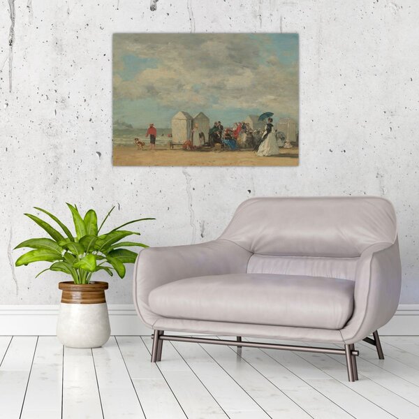 Slika - Eugène Boudin, Beach Scene, reprodukcije (70x50 cm)