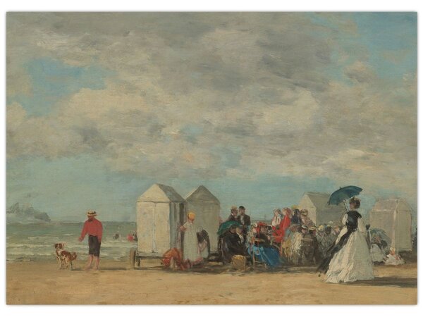 Slika - Eugène Boudin, Beach Scene, reprodukcije (70x50 cm)