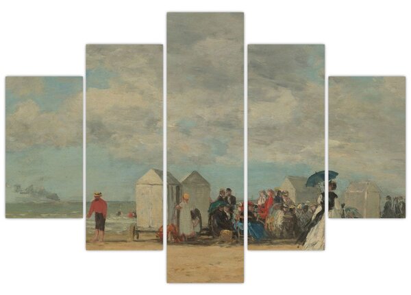 Slika - Eugène Boudin, Beach Scene, reprodukcije (150x105 cm)
