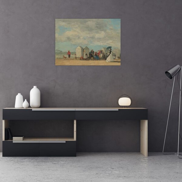 Slika - Eugène Boudin, Beach Scene, reprodukcije (70x50 cm)