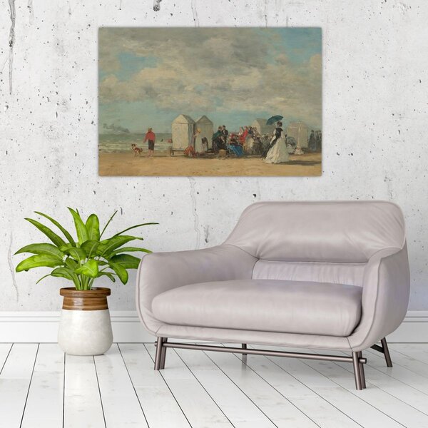 Slika - Eugène Boudin, Beach Scene, reprodukcije (90x60 cm)