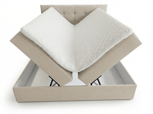 Tapecirani krevet boxspring DIRELIS TRINITY 140x200 cm bež. Madrac: Bonell opružni madrac