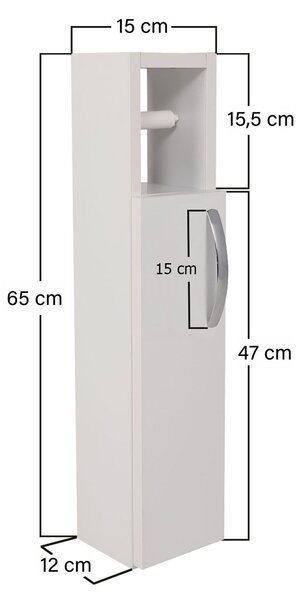 Kupaonski ormarić za WC LUMERO, bijeli