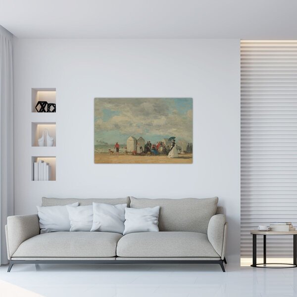 Slika - Eugène Boudin, Beach Scene, reprodukcije (90x60 cm)