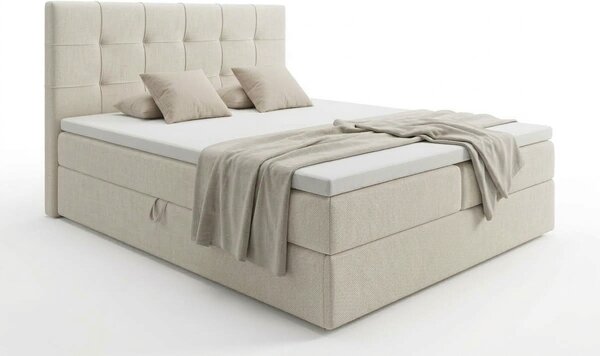 Tapecirani krevet boxspring DIRELIS VIBE 140x200 cm krem boje Madrac: Bonell opružni madrac