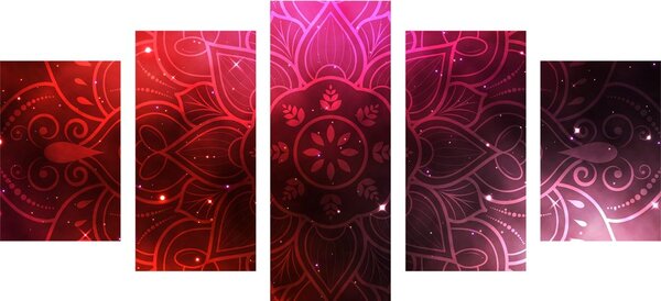 5-dijelna slika Mandala s galaktičkom pozadinom