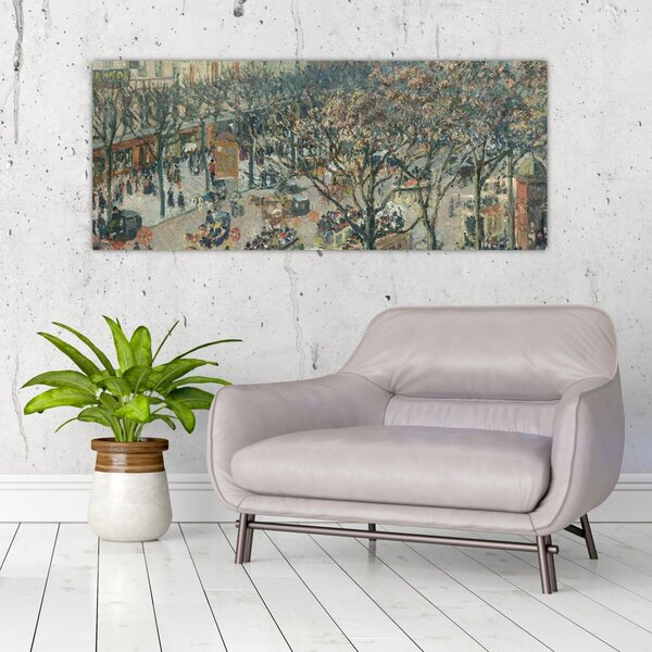 Slika - Camille Pissarro, Boulevard des Italiens, Morning, Sunlight, reprodukcije (120x50 cm)