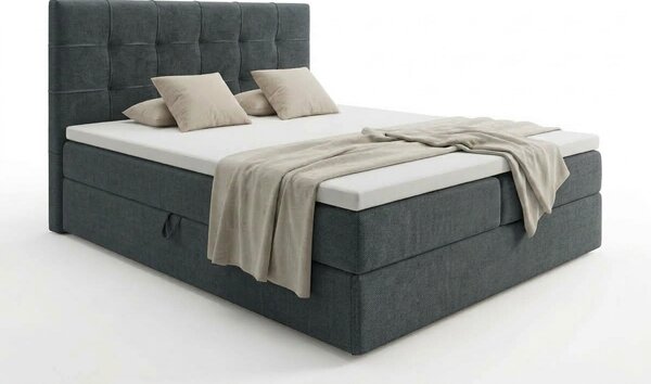 Tapecirani krevet boxspring DIRELIS VIBE 140x200 cm tamno siva Madrac: Bonell opružni madrac