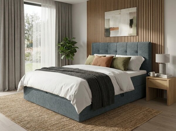 Tapecirani krevet boxspring DIRELIS VIBE 140x200 cm tamno siva Madrac: Bonell opružni madrac