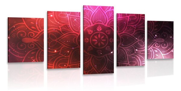 5-dijelna slika Mandala s galaktičkom pozadinom