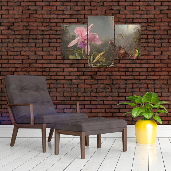 Slika - Martin Johnson Heade, Cattleya Orchid and Three Hummingbirds, reprodukcije (90x60 cm)