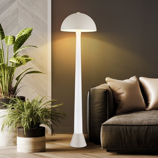 Globo Podna lampa Merlin, pijesak/bijela, metal, visina 150 cm, E27, Bež, Dnevni boravak/blagovaonica, Metal