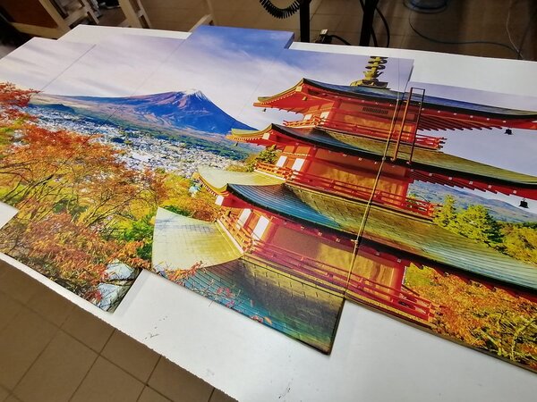5-dijelna slika pogled na Chureito Pagodu i planinu Fuji