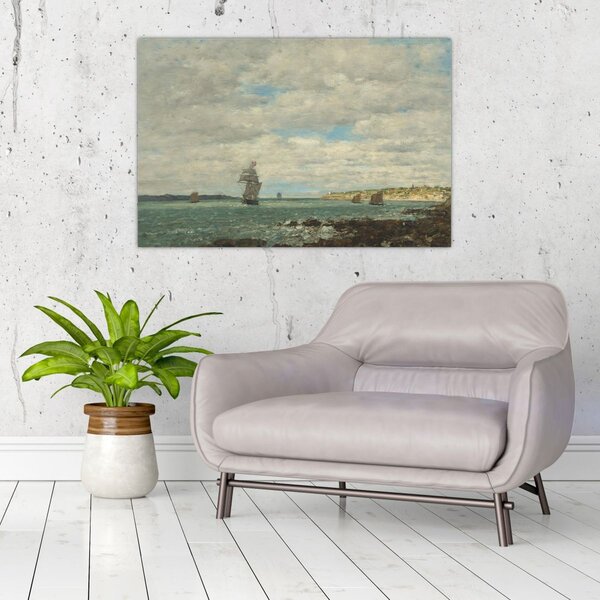 Slika - Eugène Boudin, Coast of Brittany, reprodukcije (90x60 cm)