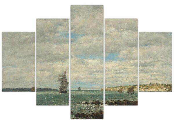 Slika - Eugène Boudin, Coast of Brittany, reprodukcije (150x105 cm)