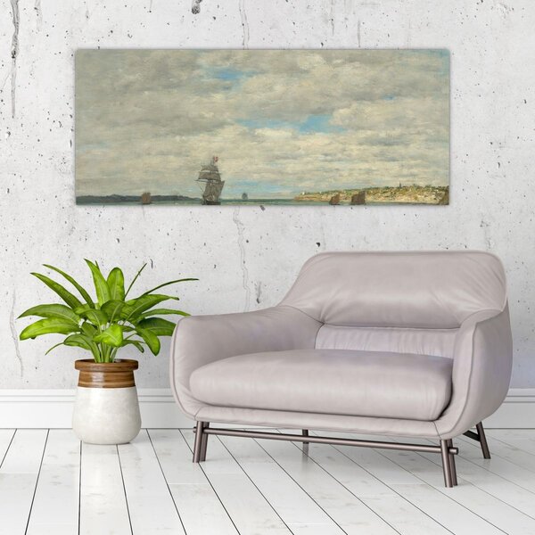 Slika - Eugène Boudin, Coast of Brittany, reprodukcije (120x50 cm)