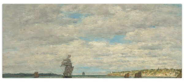Slika - Eugène Boudin, Coast of Brittany, reprodukcije (120x50 cm)