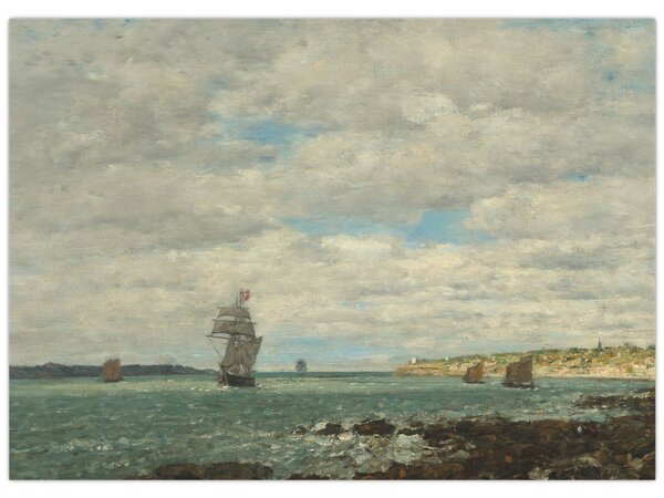 Slika - Eugène Boudin, Coast of Brittany, reprodukcije (70x50 cm)