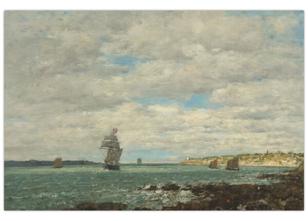 Slika - Eugène Boudin, Coast of Brittany, reprodukcije (90x60 cm)