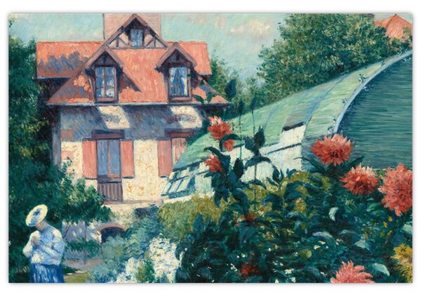 Slika - Gustave Caillebotte, Dahlias, Garden at Petit Gennevilliers, reprodukcije (90x60 cm)