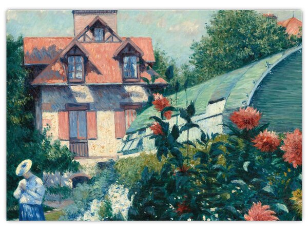 Slika - Gustave Caillebotte, Dahlias, Garden at Petit Gennevilliers, reprodukcije (70x50 cm)