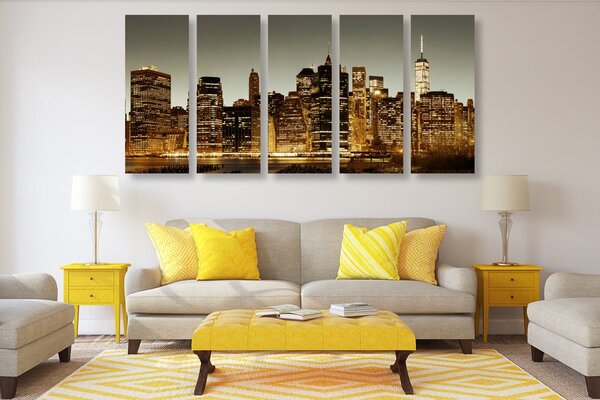 5-dijelna slika centar New Yorka