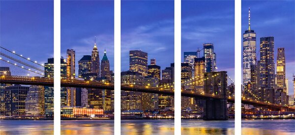 5-dijelna slika divan most u Brooklynu