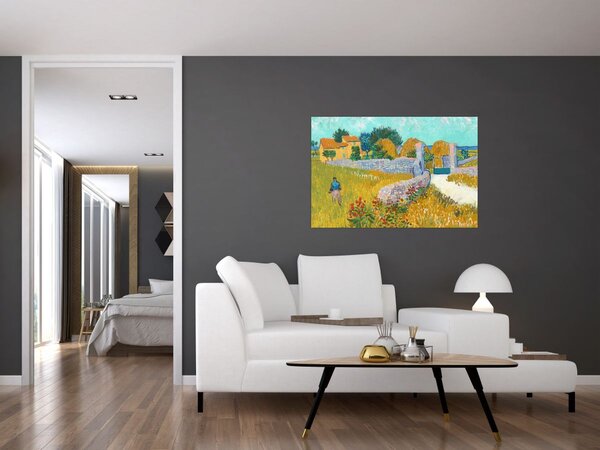 Slika - Vincent van Gogh, Farmhouse in Provence, reprodukcije (90x60 cm)