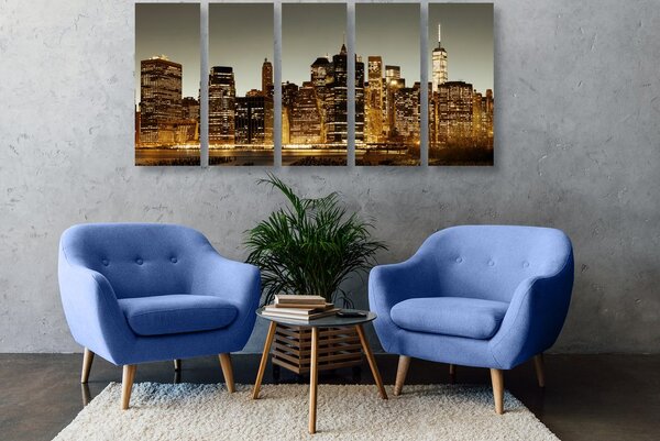 5-dijelna slika centar New Yorka
