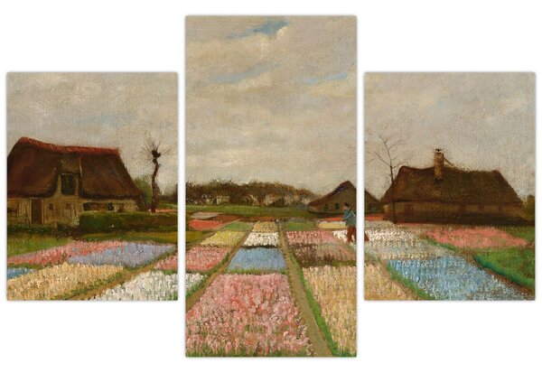 Slika - Vincent van Gogh, Flower Beds in Holland, reprodukcije (90x60 cm)